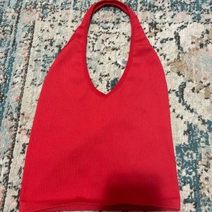 Red Halter crop top- Small
